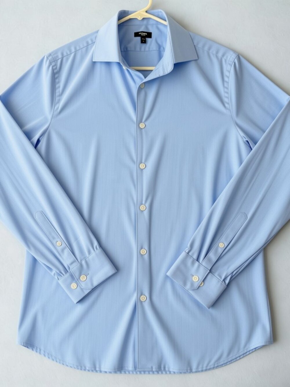 Mens Light Blue Cotton Dress Shirt Small Express Brand 1MX (Slim Fit)